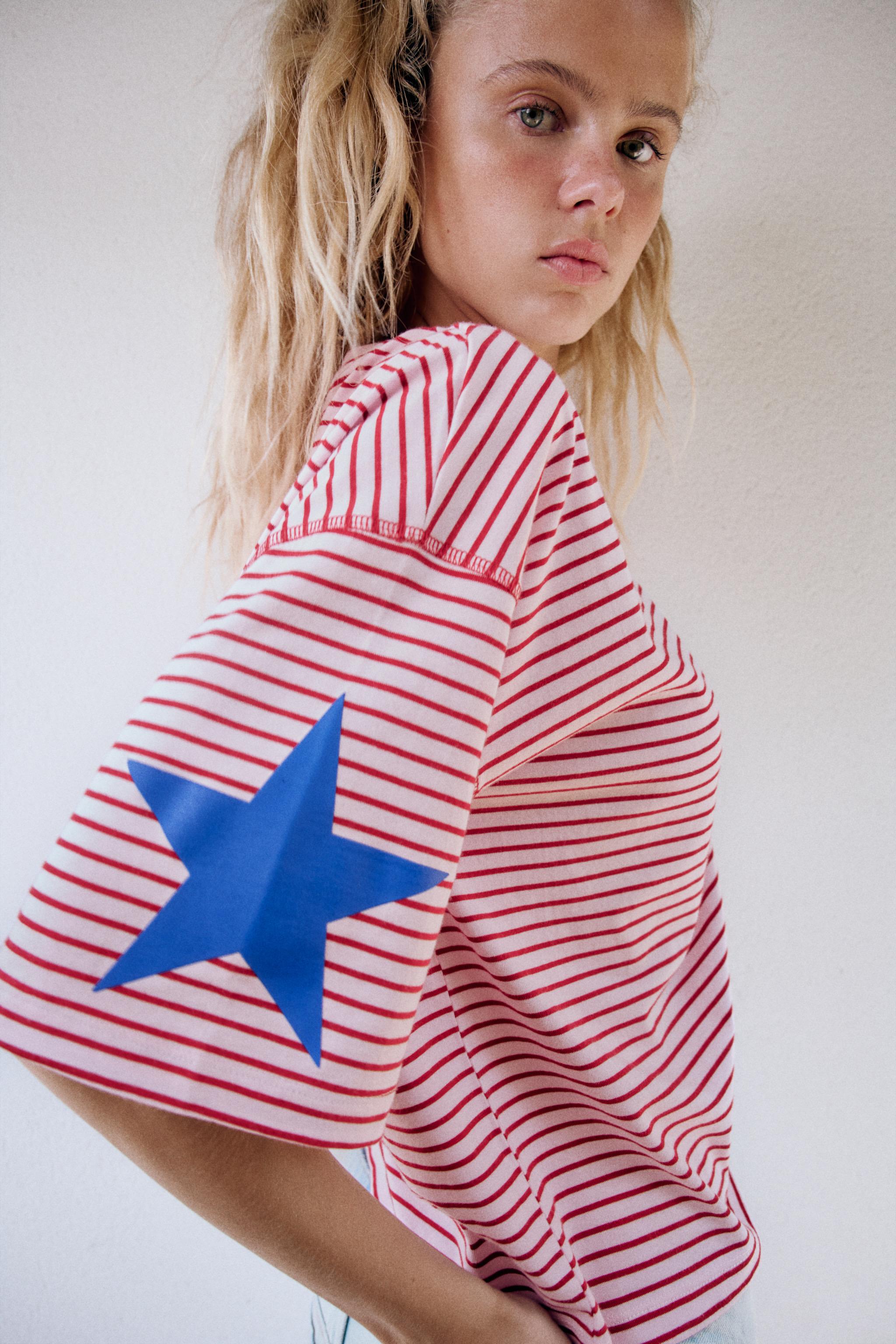 OVERSIZED TEXT STRIPE T-SHIRT